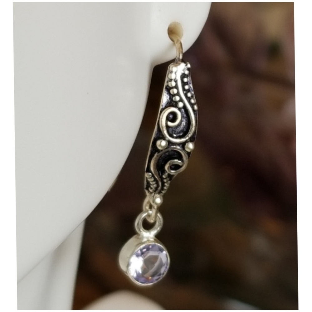 1ct Color Changing Alexandrite Earrings 1.2" - Picture 2 of 5